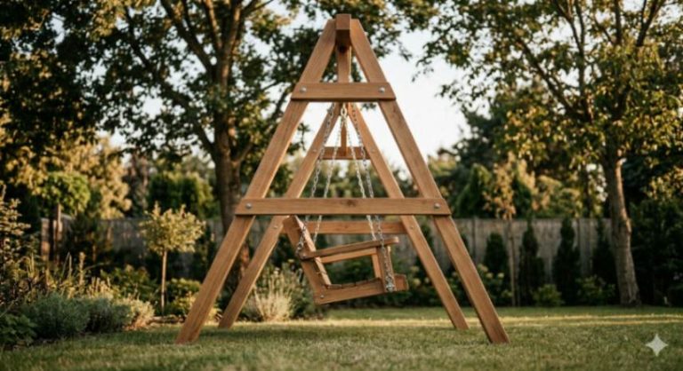 Дерев’яна гойдалка для саду